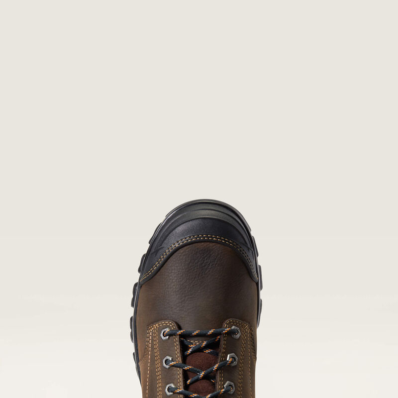 10040266 Ariat 6 Inch ,Rubber Cap Toe ,Waterproof ,Work Boot (Brown)