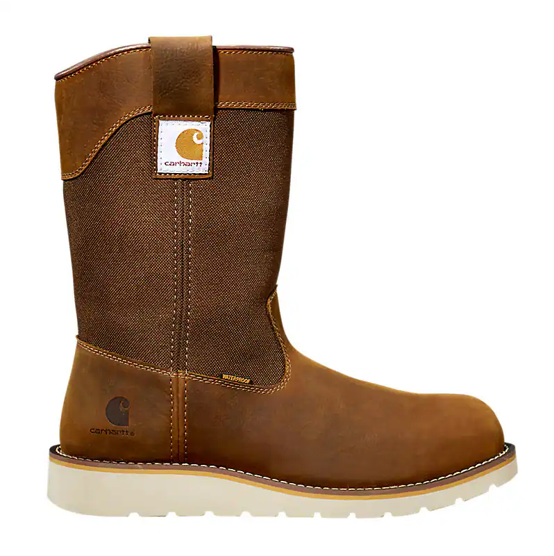 FW1232 Carhartt 10 Inch Brown STEEL TOE WELLINGTON WEDGE BOOT