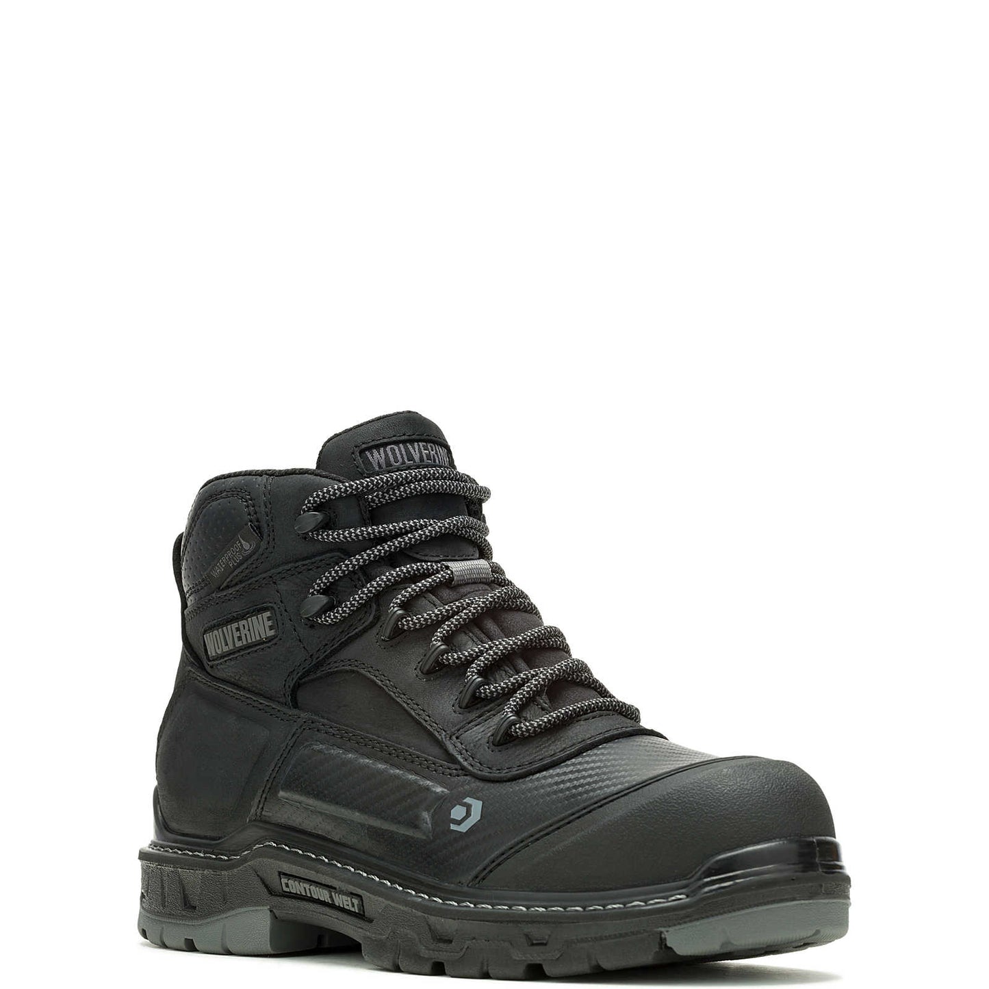 W80167 Men's Wolverine 6 Inch CarbonMAX Toe, Waterproof Boot (Black)