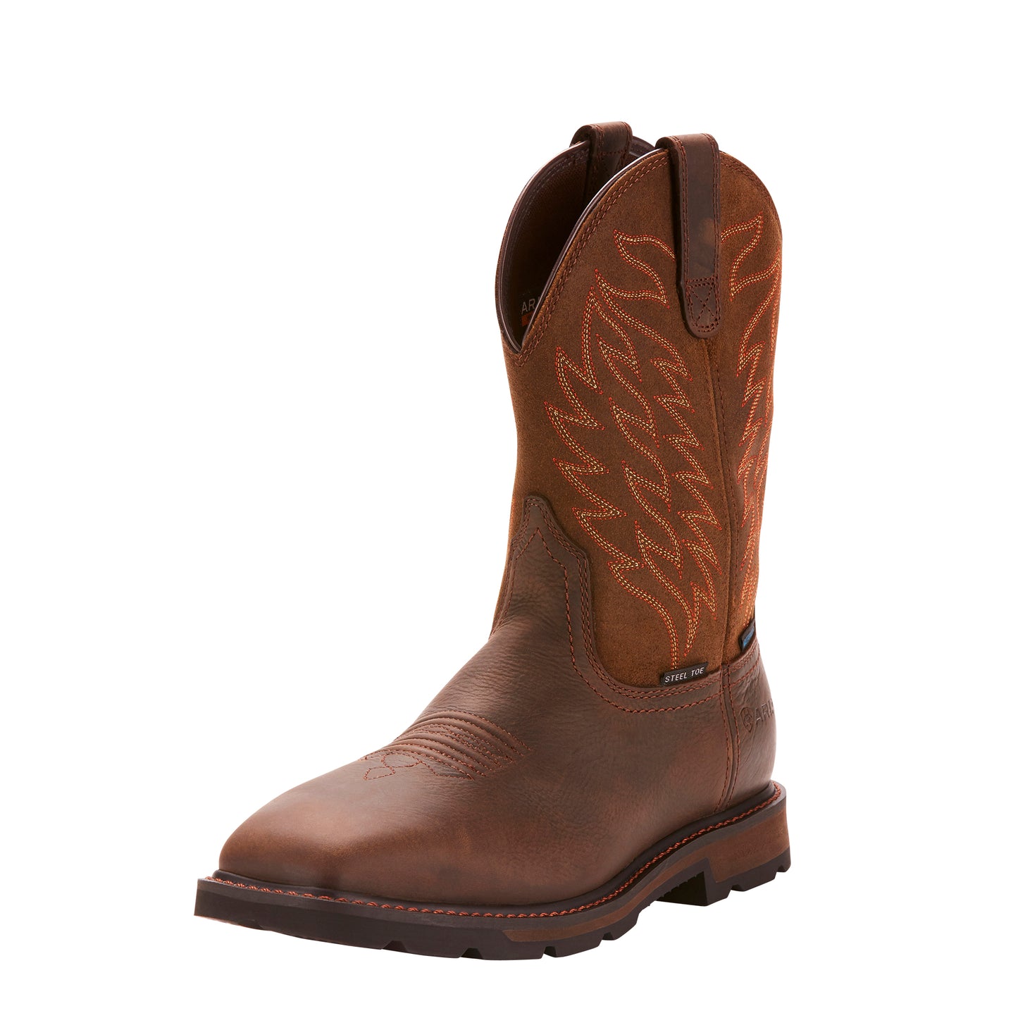 Groundbreaker Square Toe Waterproof Steel Toe Wellington (Brown)