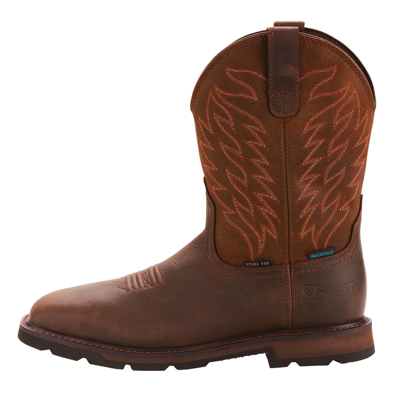 Groundbreaker Square Toe Waterproof Steel Toe Wellington (Brown)