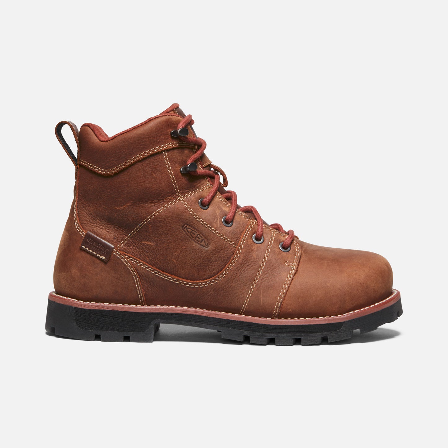 1022085 Women's 6 inch Waterproof Aluminum Safety Toe Work Boot (Reddish Brown)