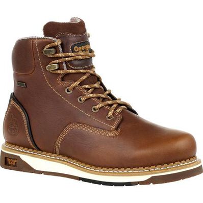 GB00350 6 inch  WEDGE outsole WATERPROOF WORK BOOT (Brown)