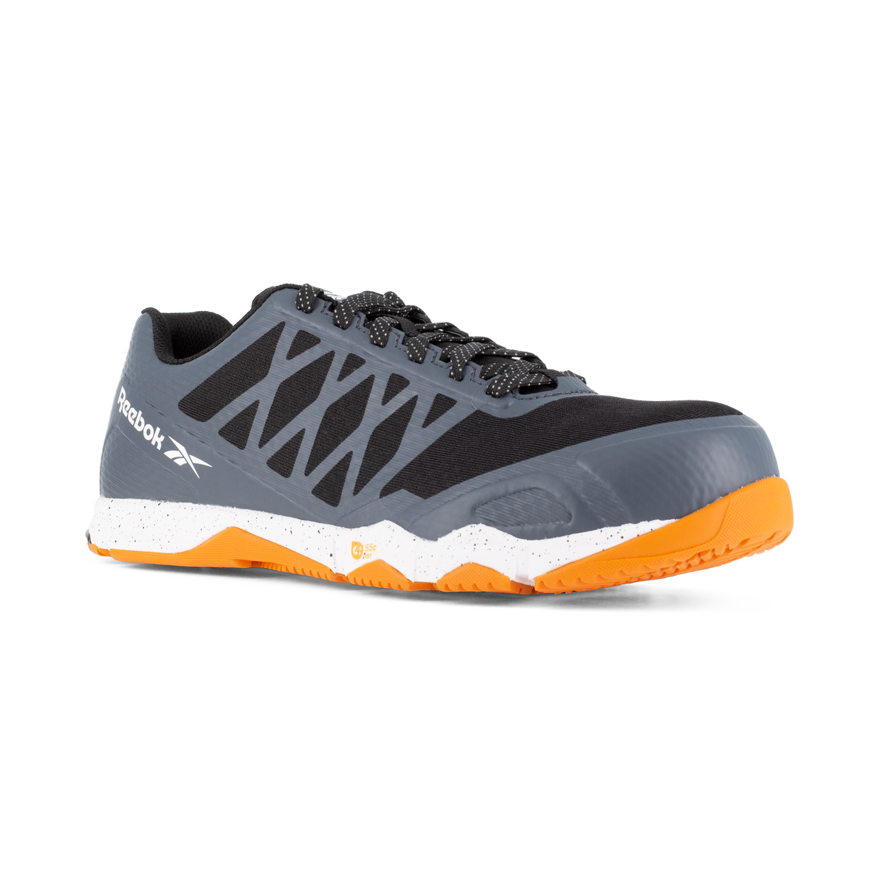 Rb4453 Reebok Mesh Composite Toe Sneaker (Grey and Orange)