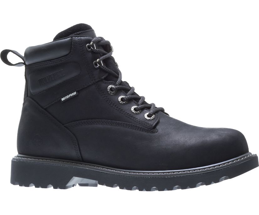 10691 WOLVERINE WATERPROOF 6 inch WORK BOOT (Black)