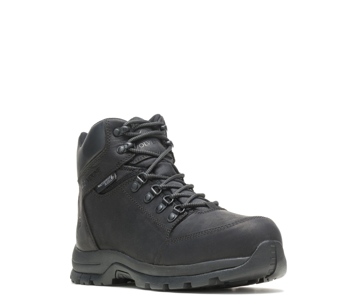 211042 Wolverine 6 Inch Steel Toe Work Hiker (Black)