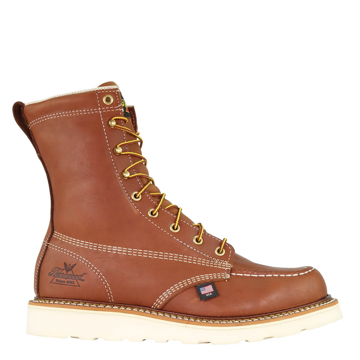 814-4201 8 inch TOBACCO Moccassin TOE Wedge Outsole Work Boot (Tobacco Brown)
