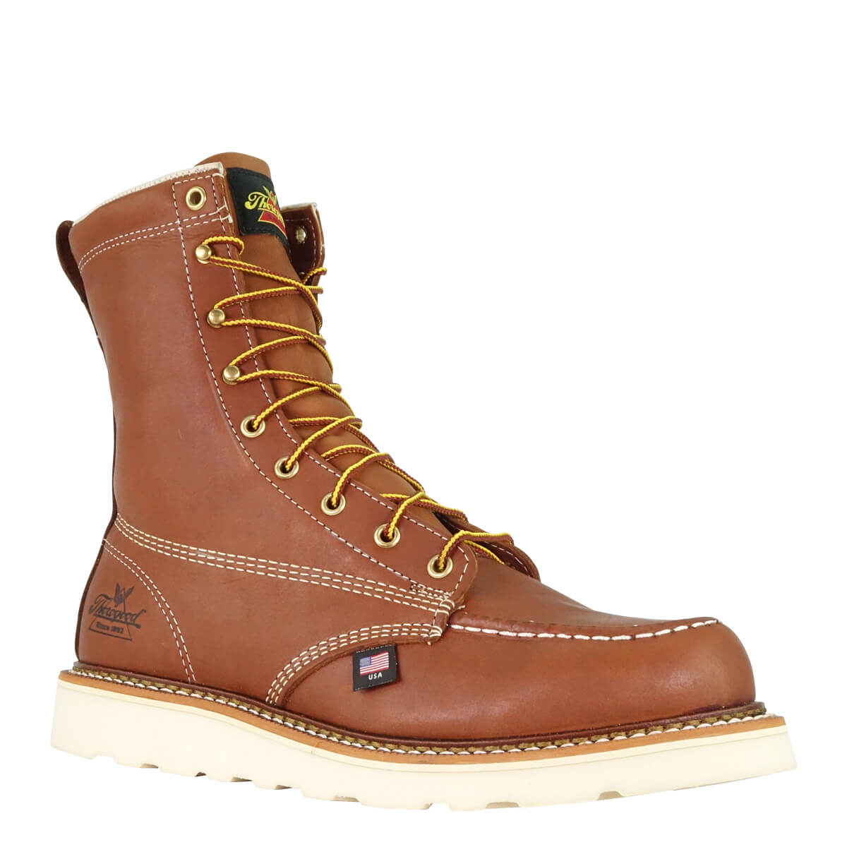 814-4201 8 inch TOBACCO Moccassin TOE Wedge Outsole Work Boot (Tobacco Brown)