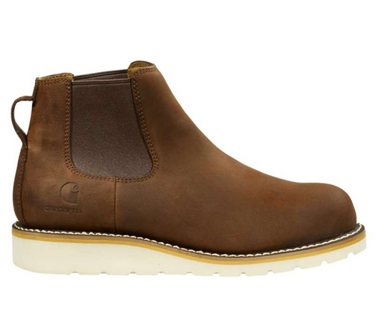 FW5233 5 inch Steel Toe Chelsea slip-on Wedge outsole Boot (Brown)