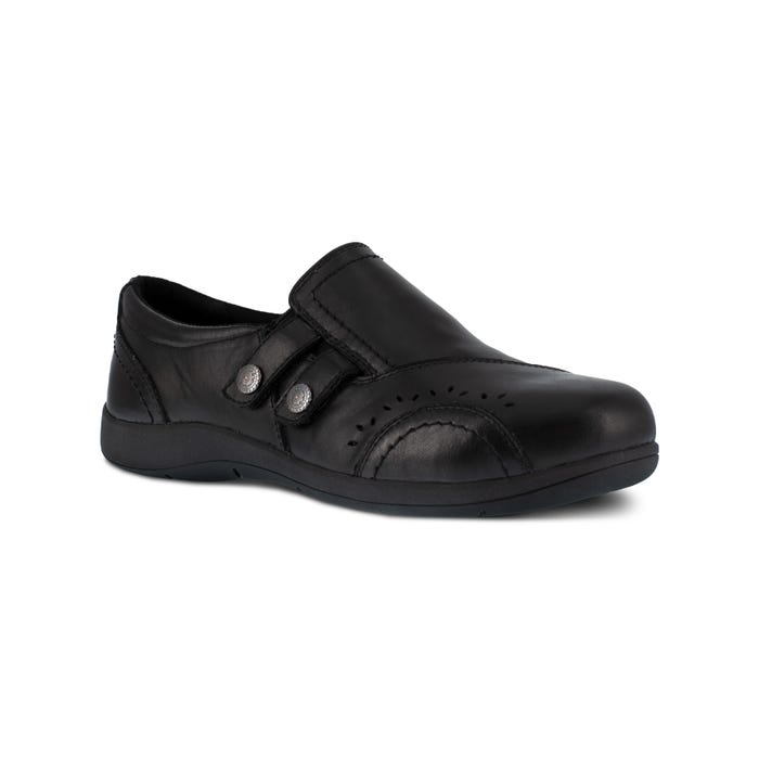 RK761 Rockport Women's Black Daisey Alloy Toe Slip On Leather(Black)