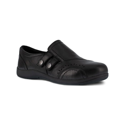 RK761 Rockport Women's Black Daisey Alloy Toe Slip On Leather(Black)