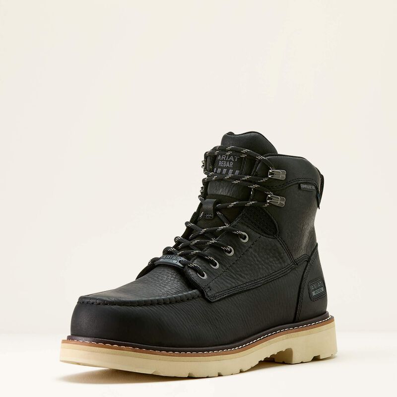 10063920 Ariat Men's 6 inch Waterproof, Composite Toe Work Boot (Black)