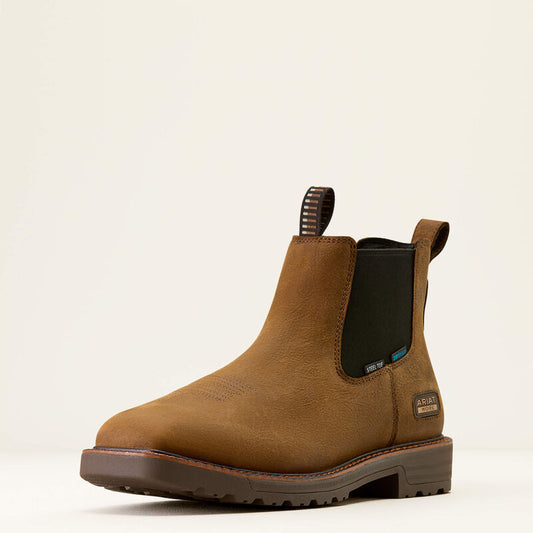 10074284 Ariat Men's Chelsea Waterproof Wide Square Toe Steel Toe Work Boot (Brown)