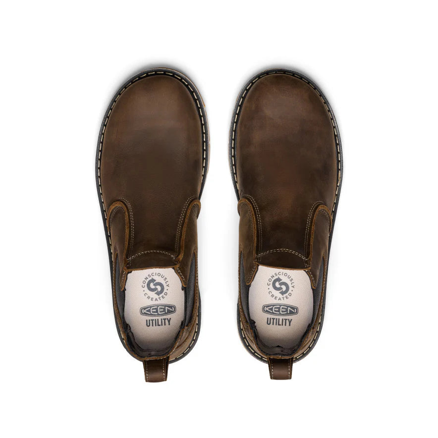 1030647 Keen San Jose Chelsea Aluminum Toe 90° Heel Boot (Brown)