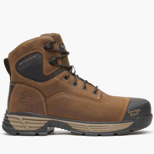GB00679 Georgia Boot 6 Inch, ,Waterproof, Alloy Toe, Work Boot (Brown)