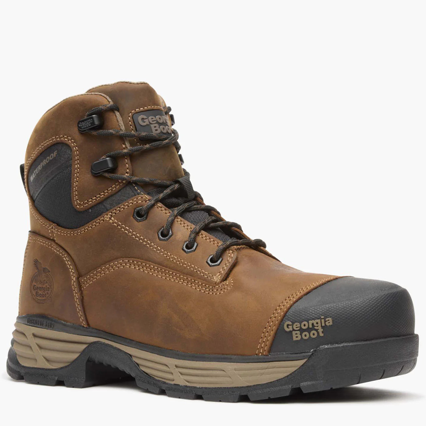 GB00679 Georgia Boot 6 Inch, ,Waterproof, Alloy Toe, Work Boot (Brown)
