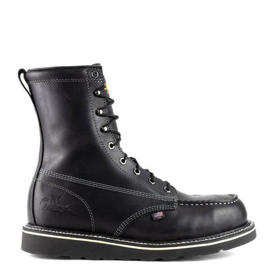 804-6208 8" Moccasin Toe, Steel Toe, Wedge Sole, Boot (Black) 