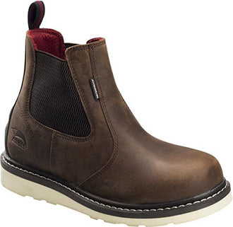 A7510 Men's 6 inch Chelsea Waterproof Slip-On Wedge Work Boot (Brown)