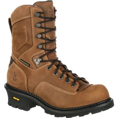 GB00097 Georgia 8 Inch Logger Composite Toe Waterproof Work Boot (Brown)