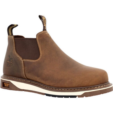 Gb00545 Georgia Boot Work Romeo Slip On (Brown)