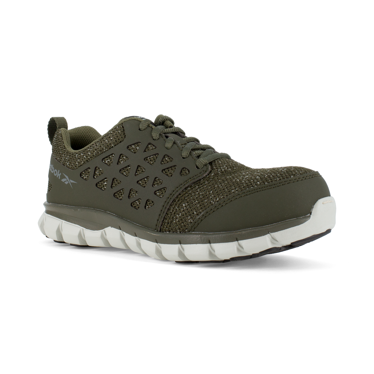 Rb051 Reebok Mesh Composite Toe Sneaker (Olive Green)