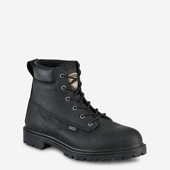83670 6-INCH WATERPROOF LEATHER SAFETY TOE BOOT (Black)