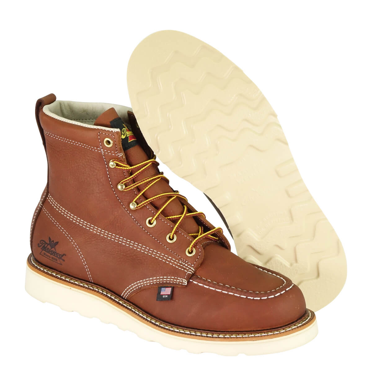 814-4200 6 inch  TOBACCO Moccassin TOE Wedge Outsole Work Boot (Tobacco Brown)
