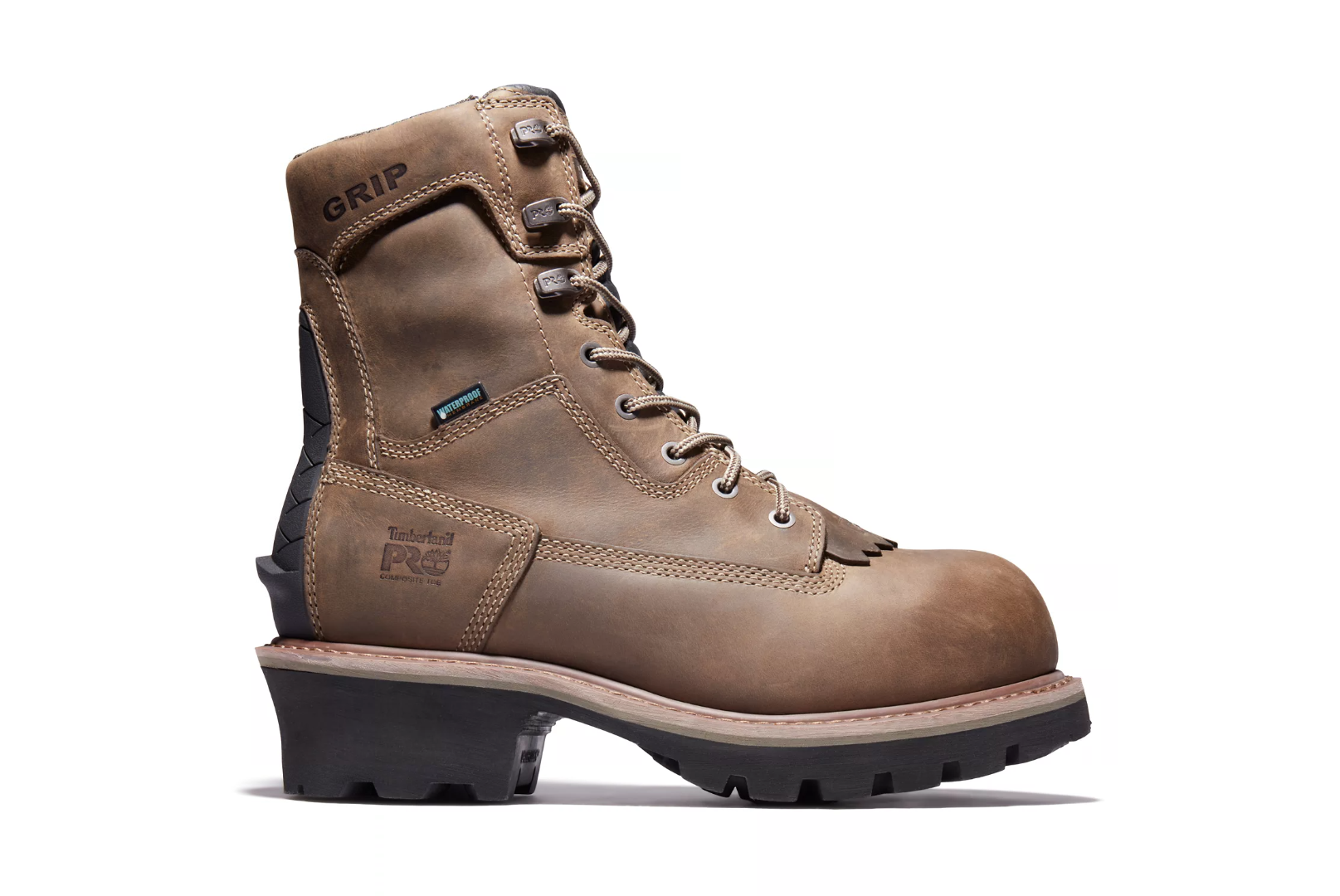 Timberland A28QQ 8 Inch Waterproof , Composite Toe Logger Boot (Brown)